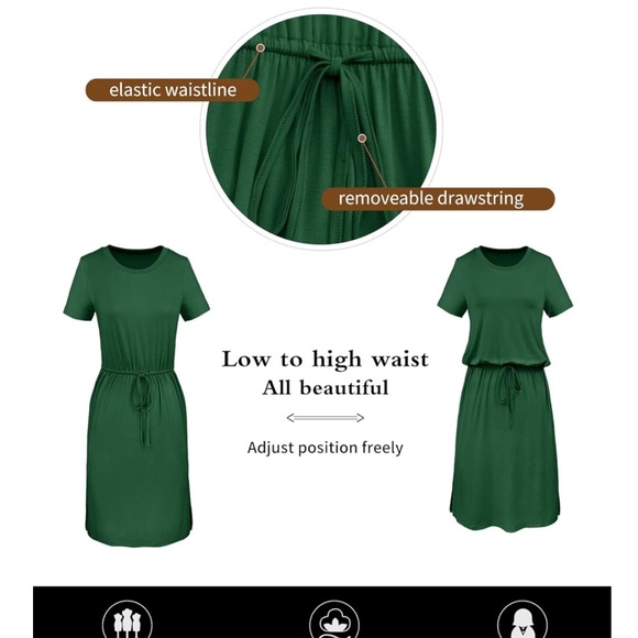 Simier Fariry Women Fall Long Sleeve Hide Belly Knee Casual Dress with Pockets - Picture 4 of 8